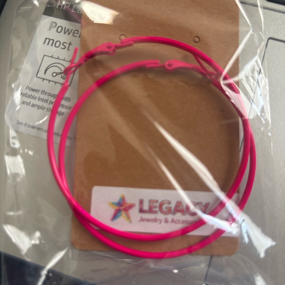 Neon Pink Large Hoop Earrings | Lightweight Statement Jewelry